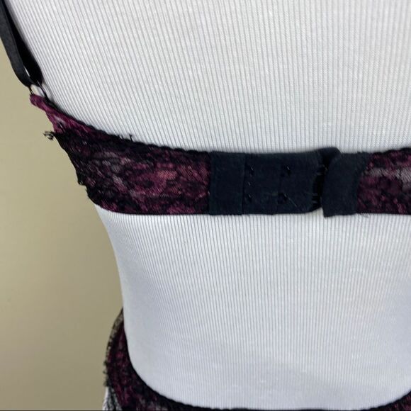 Agent Provocateur Purple Black Bra Garter Set 32B - Picture 8 of 8